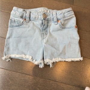 Cat & Jack Light Blue Frayed Hem Denim Shorts